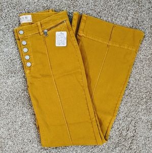 Free People Mustard Yellow High-Waisted Pants
